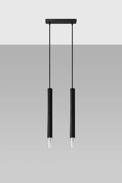 Czarna podwójna lampa wisząca tuba - 8X S160 S7-K08