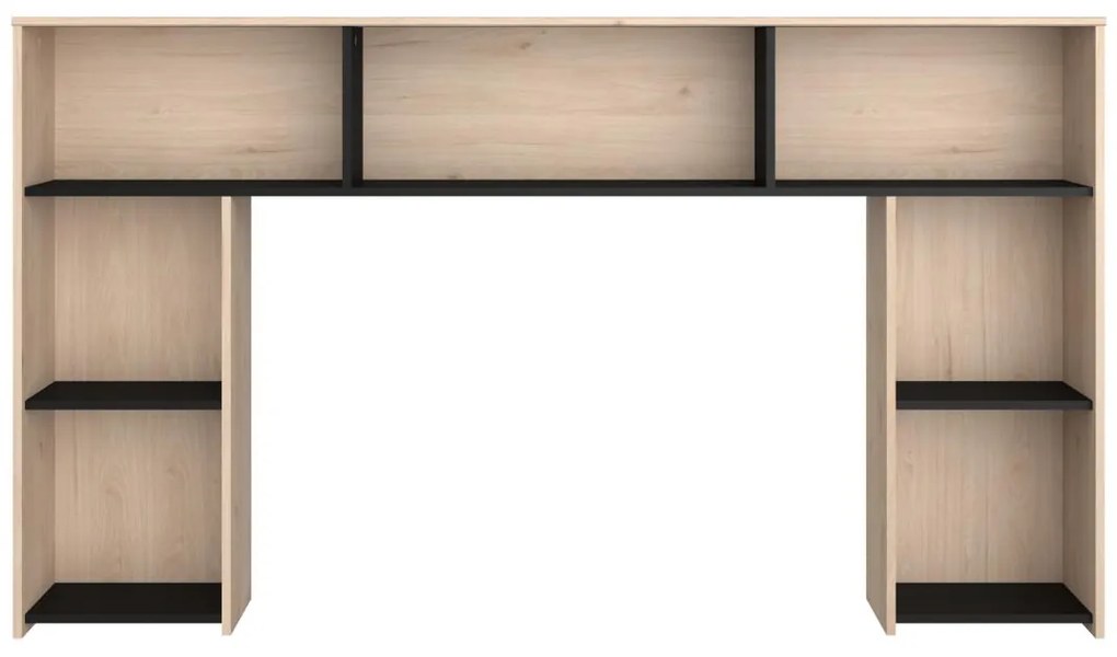 Zagłówek do łóżka  ze skrzynią i 140 cm - Naturalny i czarny - KINSELIA
