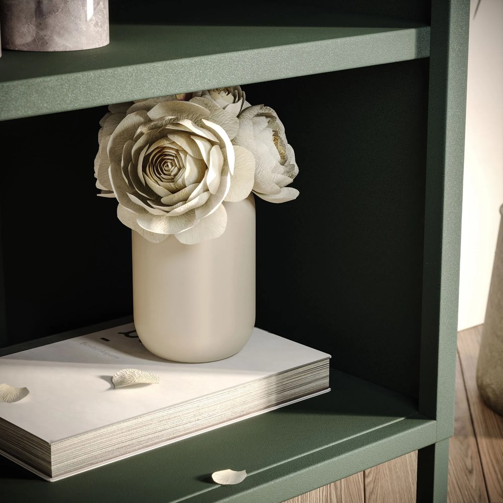 Regał na książki MARIO, 500 x 1800 x 350 mm, Modern: butelkowa zieleń