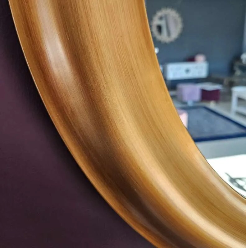Lustro w złotej, okrągłej ramie , średnica 76cm