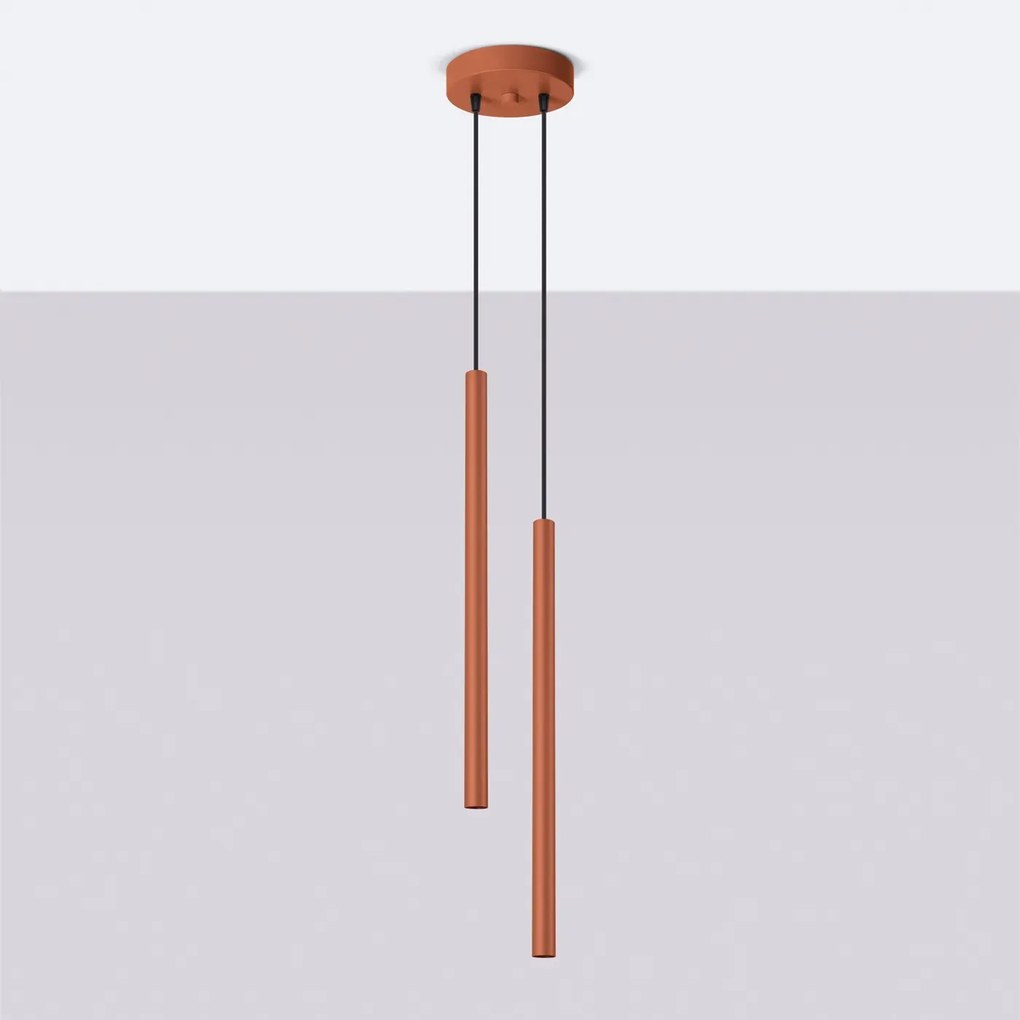 Lampa wisząca PASTELO 2 ochra czerwona SOLLUX  LIGHTING