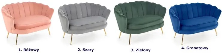 Różowa dwuosobowa sofa muszelka - Vimero 4X