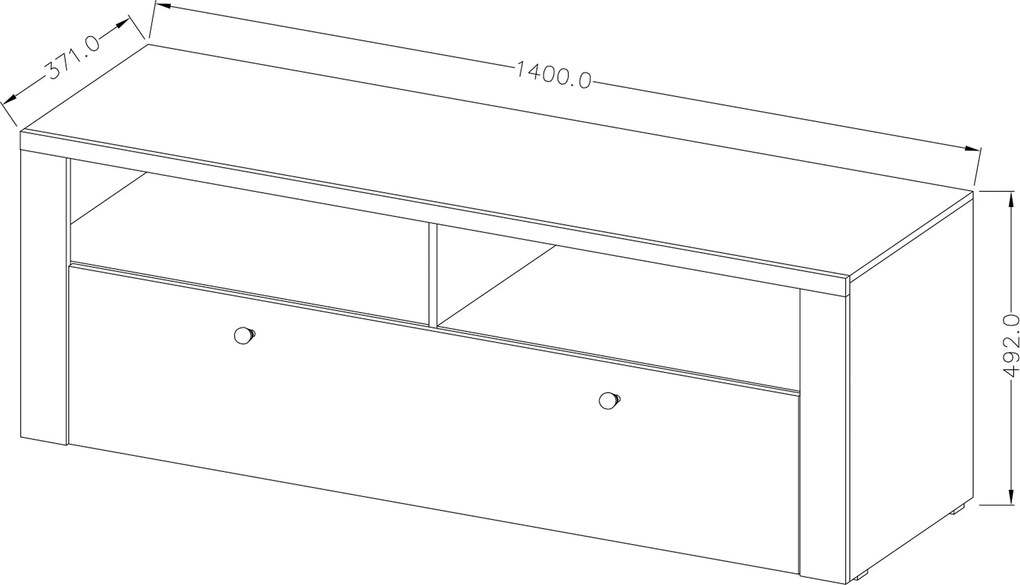 Szafka RTV stojąca LARISSA 140 cm do Salonu pod Telewizor - Odcienie brązu