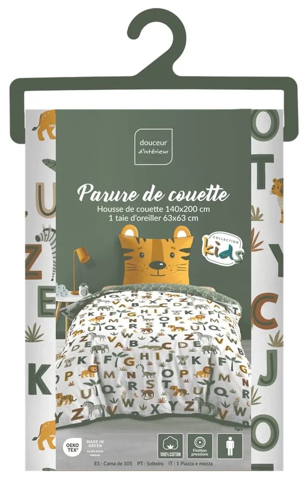 Bawełniana pościel dziecięca jednoosobowa 140x200 cm Tigry – douceur d'intérieur
