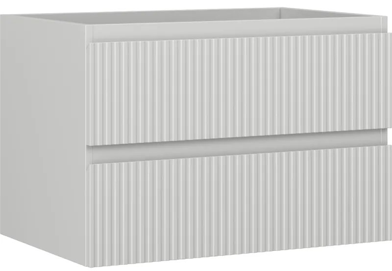 Mexen Rivel szafka łazienkowa podumywalkowa 70 cm, 2 szuflady, ryflowana , szara mat - 91A20-07047-2-BFF62