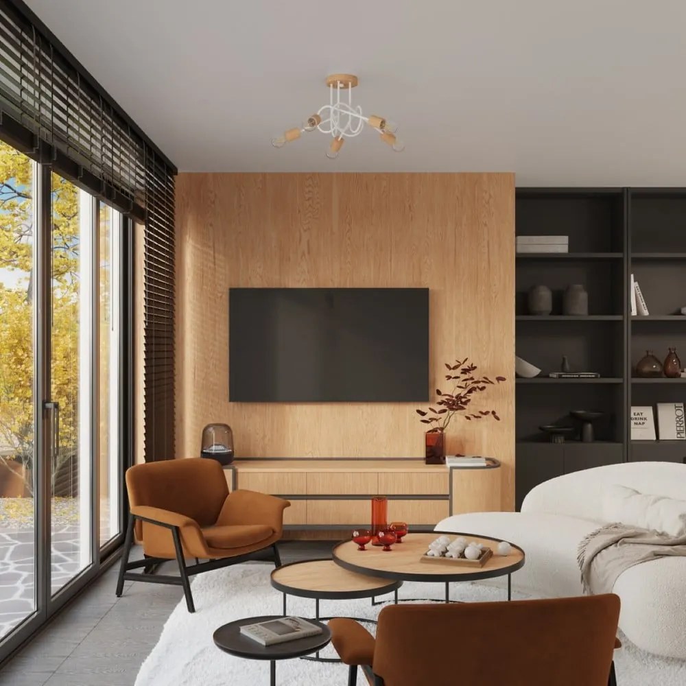 Lampa sufitowa w naturalnym kolorze 15x61 cm Tumber – Sollux