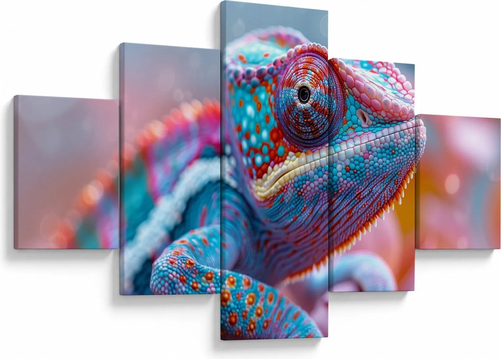 Obraz - Kolorowy kameleon (125x70 cm)