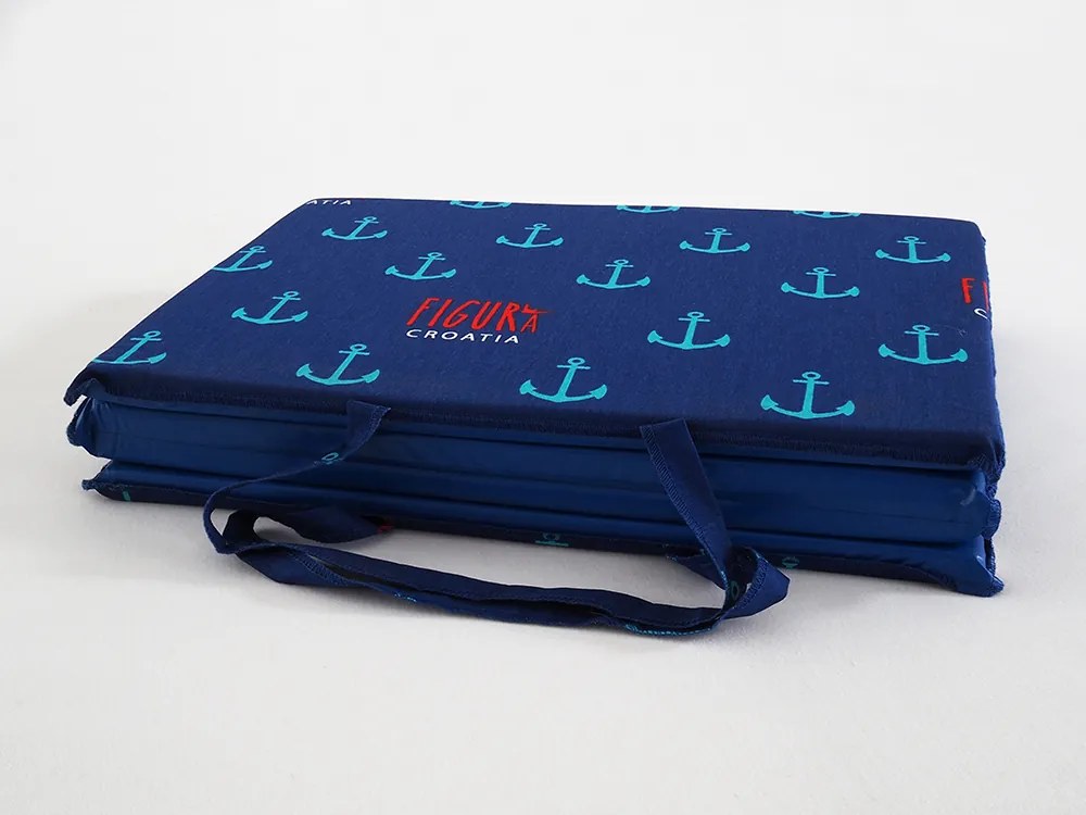 Leżak plażowy KOTWICZKI 137x49 cm, niebieski