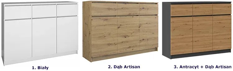 Industrialna komoda z drzwiczkami antracyt + dąb artisan - Haklen