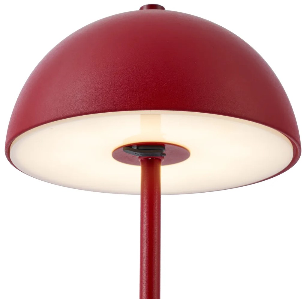 Zewnetrzna Zewnętrzna lampa stołowa ciemnoczerwona z LED, 3-stopniowy ściemniacz, IP44, ładowalna - Keira Nowoczesny Oswietlenie zewnetrzne