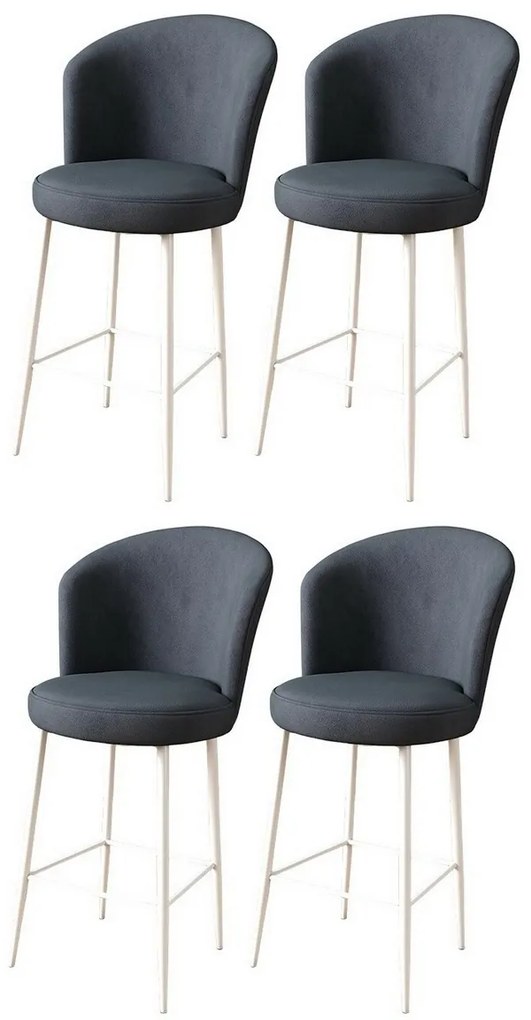Zestaw krzeseł barowych Fora Anthracite and White, 4 szt., 4 szt.