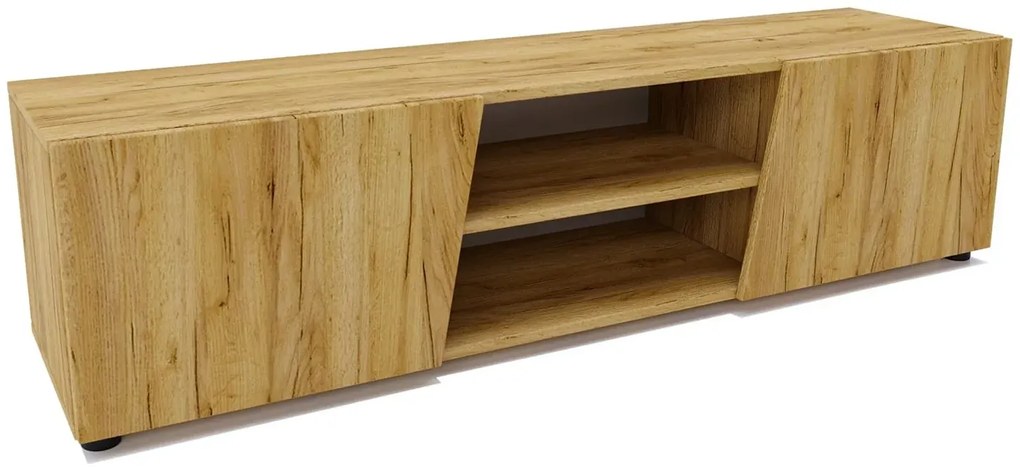 Nowoczesna szafka RTV na nóżkach dąb craft - Allon 4X