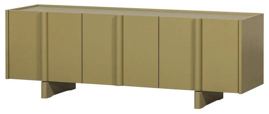 Zielona szafka pod TV z litego drewna sosnowego 152x53x46 cm Basu – WOOOD