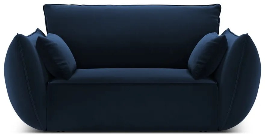Ciemnoniebieski aksamitny fotel Vanda – Mazzini Sofas