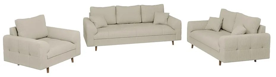 Beżowa sztruksowa sofa 150 cm Ariella – Ropez