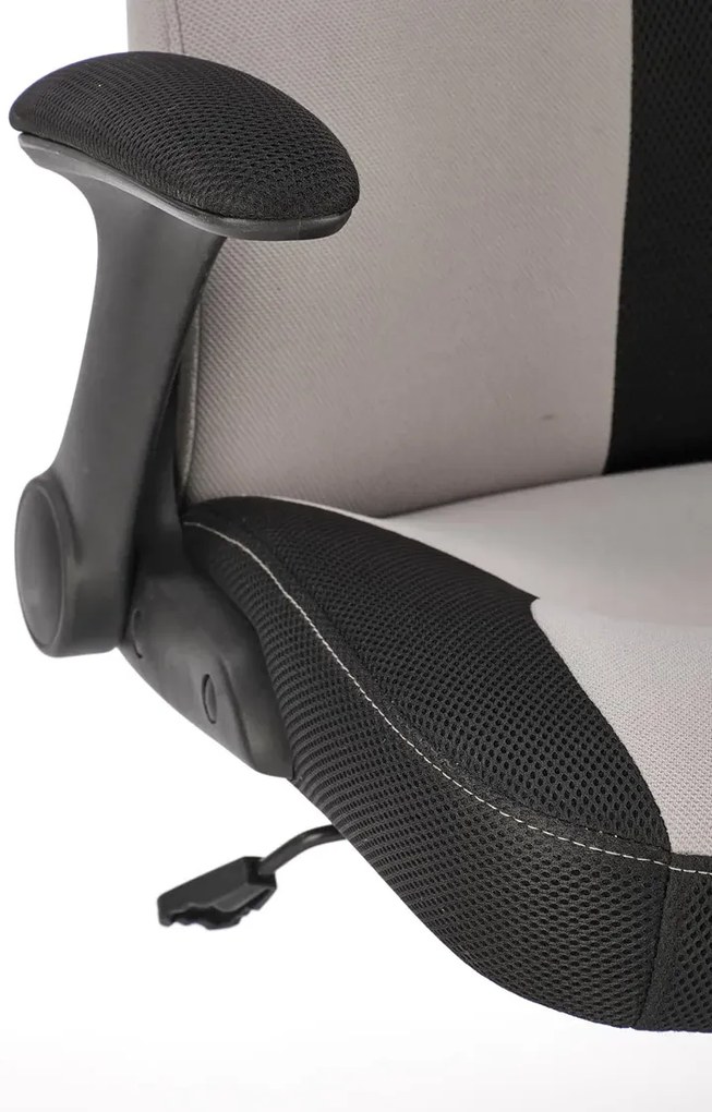 Szary tapicerowany fotel obrotowy - Dyxol