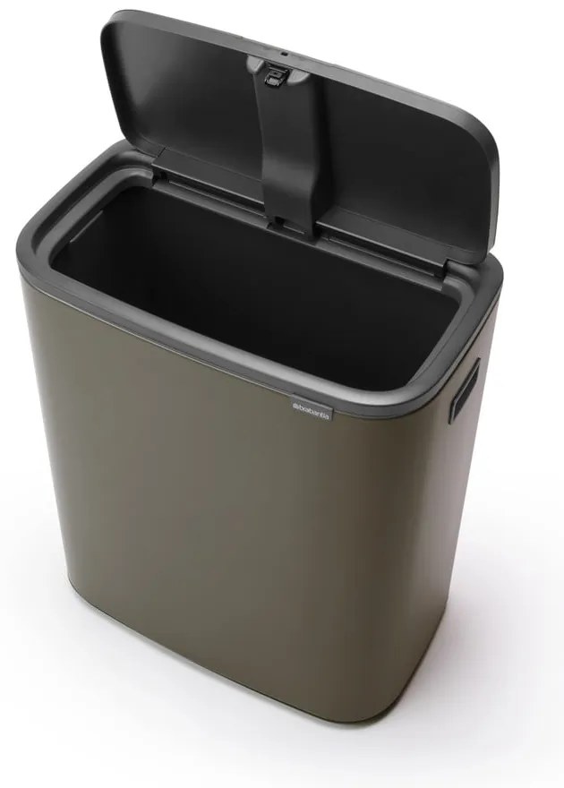 Szary stalowy kosz na śmieci otwierany na dotyk 60 l Bo Touch Bin – Brabantia
