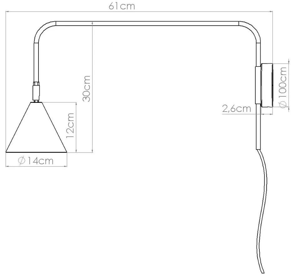 Kinkiet do kontaktu w kolorze terakoty Zylo – Nice Lamps