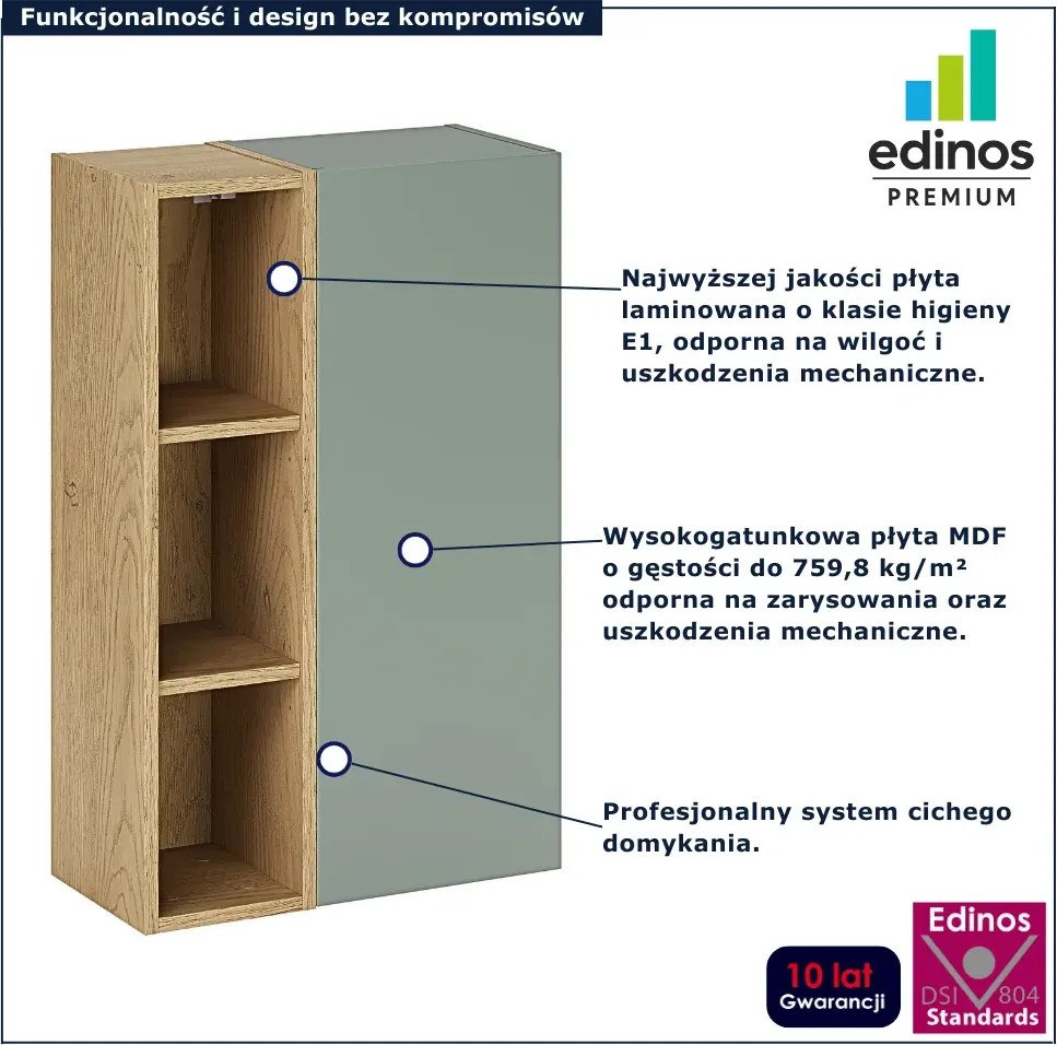 Zielona szafka łazienkowa na ścianę S0-D79