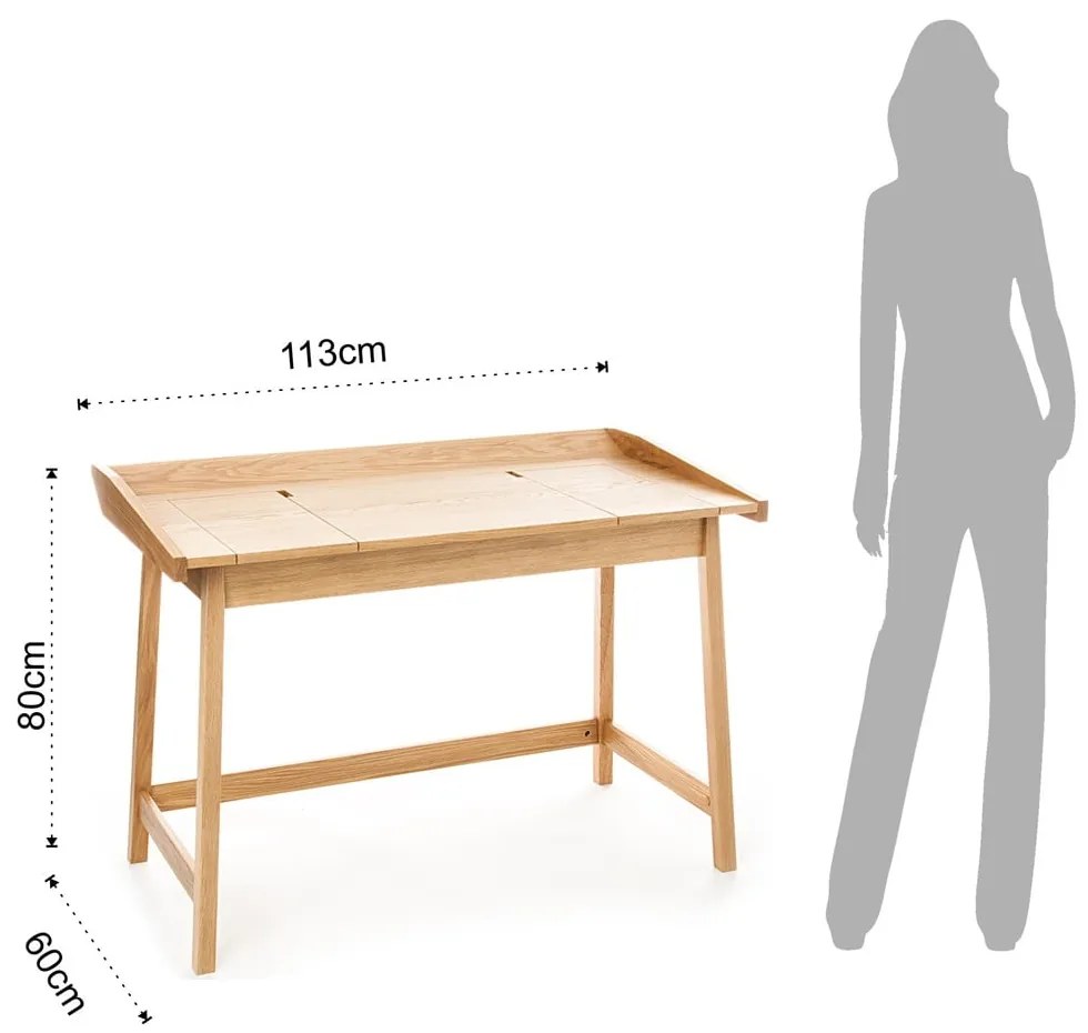Biurko w dekorze dębu 60x113 cm Henry – Tomasucci