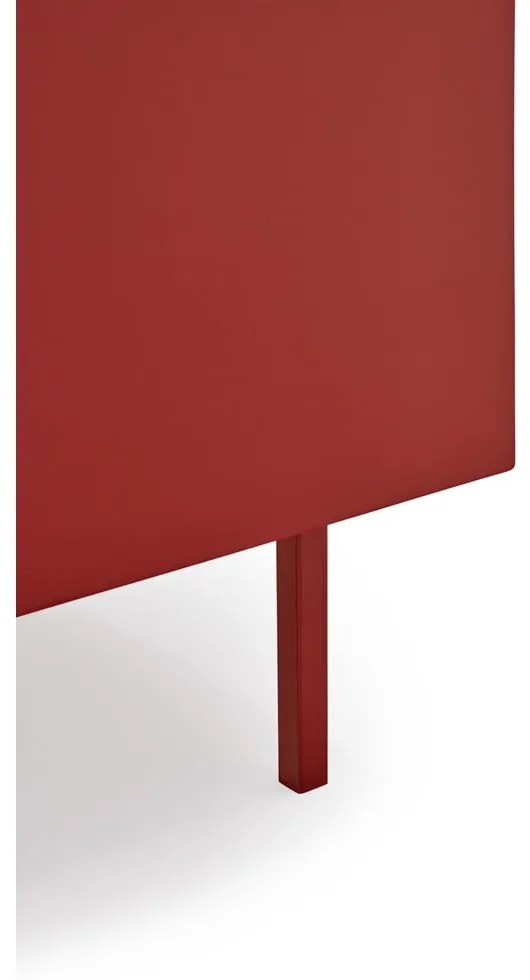 Czerwona niska komoda w dekorze dębu 165x78 cm Arista – Teulat