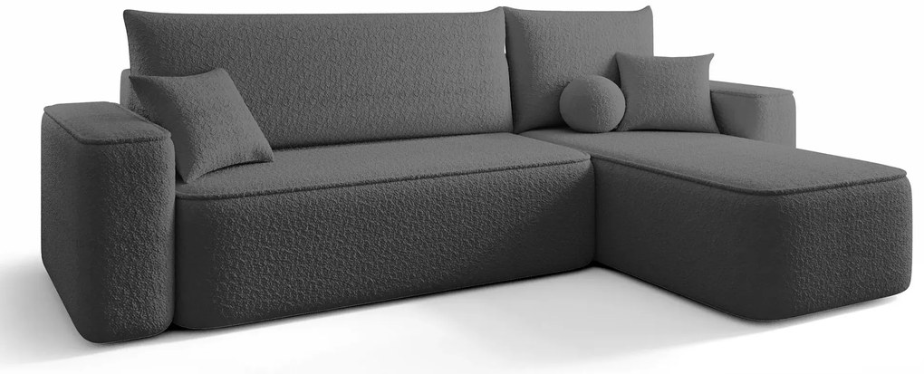 Ciemnoszary rozkładany narożnik z pojemnikiem D1-E86