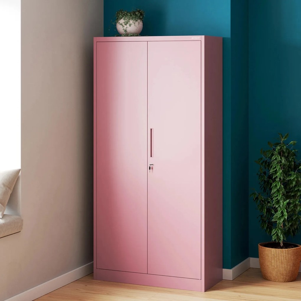 Szafa biurowa Fresh Style Jan 90x40x185 cm pudrowy róż