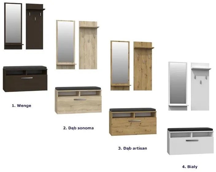 Biała skandynawska garderoba z wieszakiem 50cm P4-M96