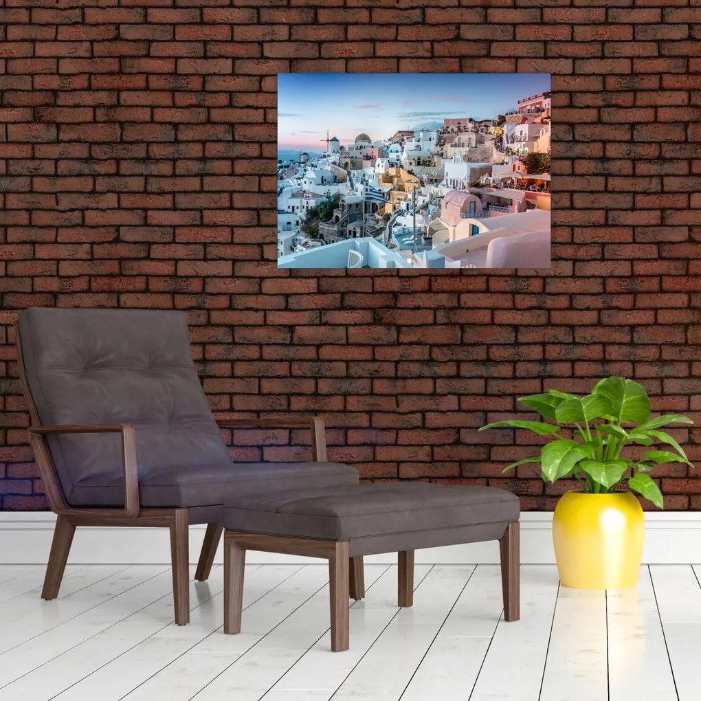 Obraz - Zmierzch na Santorini (70x50 cm)