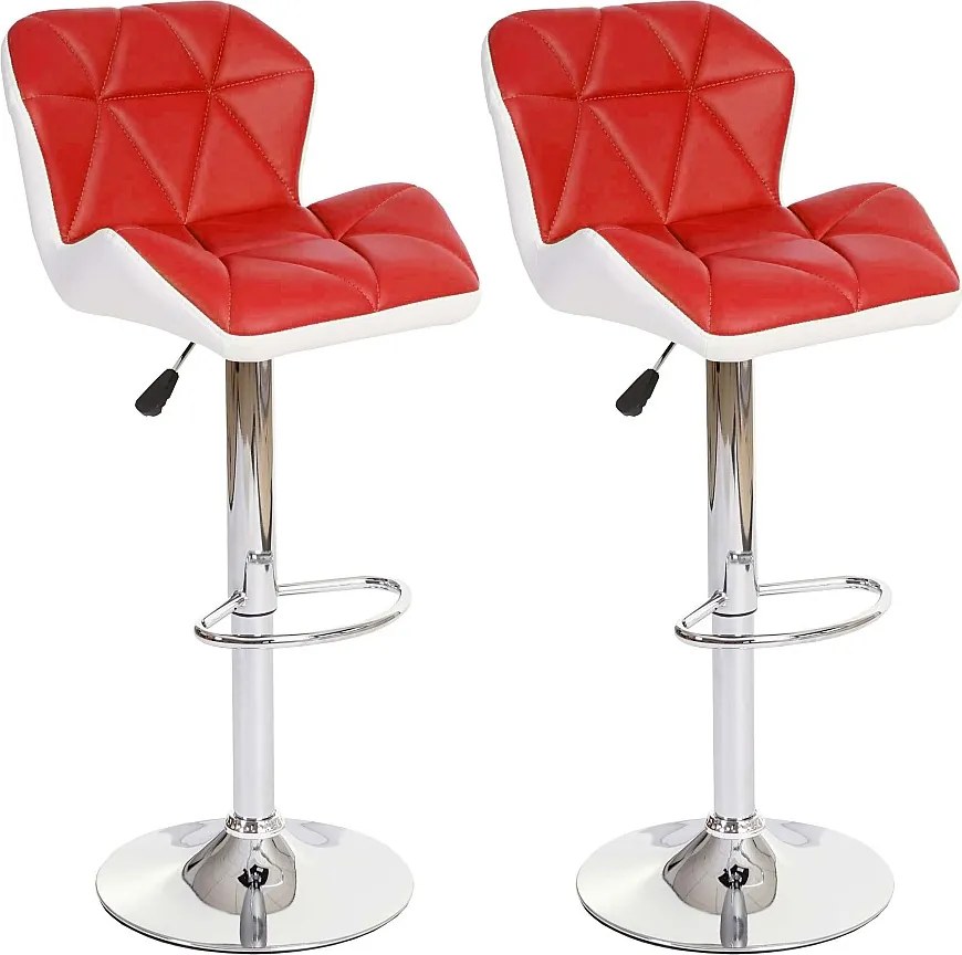 Stołek barowy MCW-A92 (zestaw 2 szt.),  czerwony