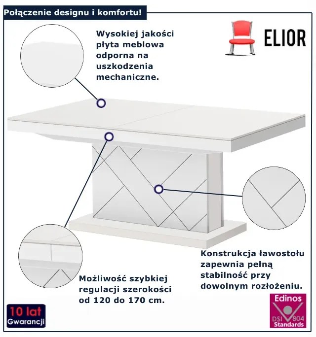 Rozkładana ława kaszmir + biały- H9-W14