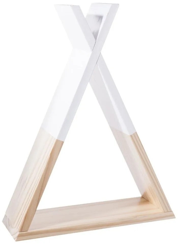 Półka dekoracyjna na ścianę TIPI - drewno, 30 x 10 x 39 cm