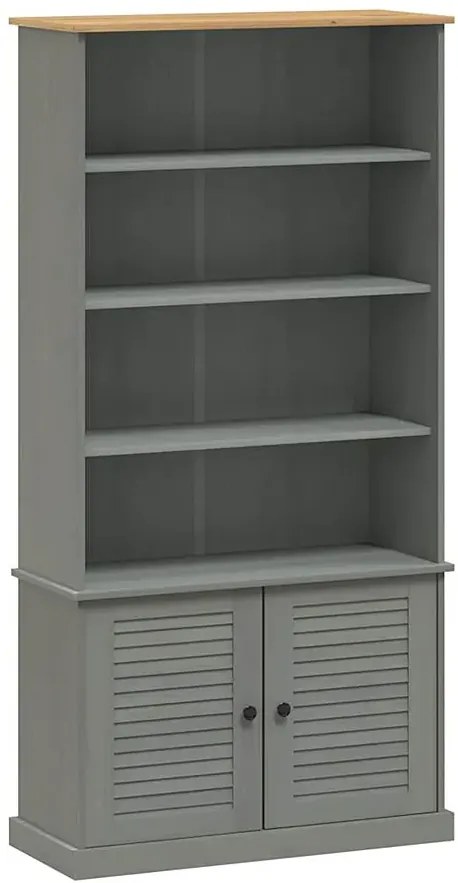 Sosnowy szary regał z otwartymi półkami D1 L8-H33