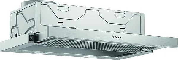 Wysuwany okap Bosch Serii 2 60 cm, 388 m³/h, zmywalny metalowy filtr, oświetlenie LED, klasa energetyczna B