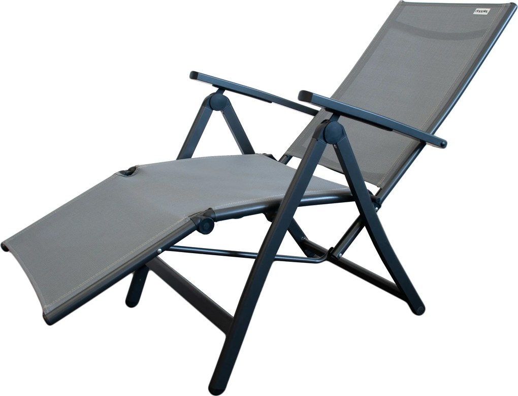 Doppler ACTIVE ogrodowy fotel relaksacyjny antracyt/szary