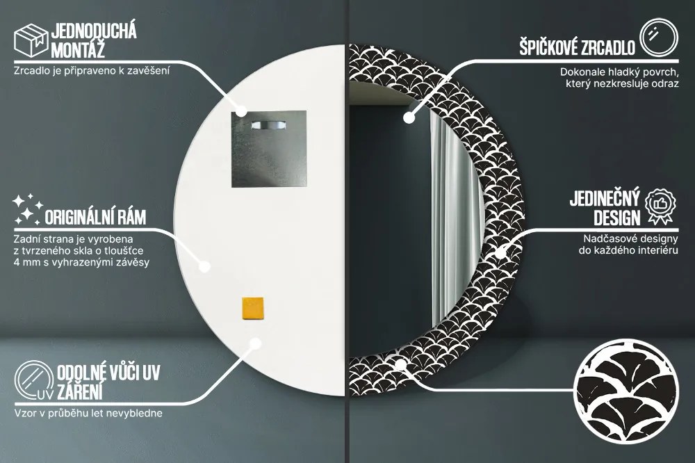 Orientalne łuski Lustro z nadrukiem okrągłe