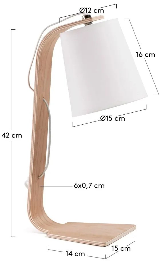 Biała lampa stołowa Kave Home Percy