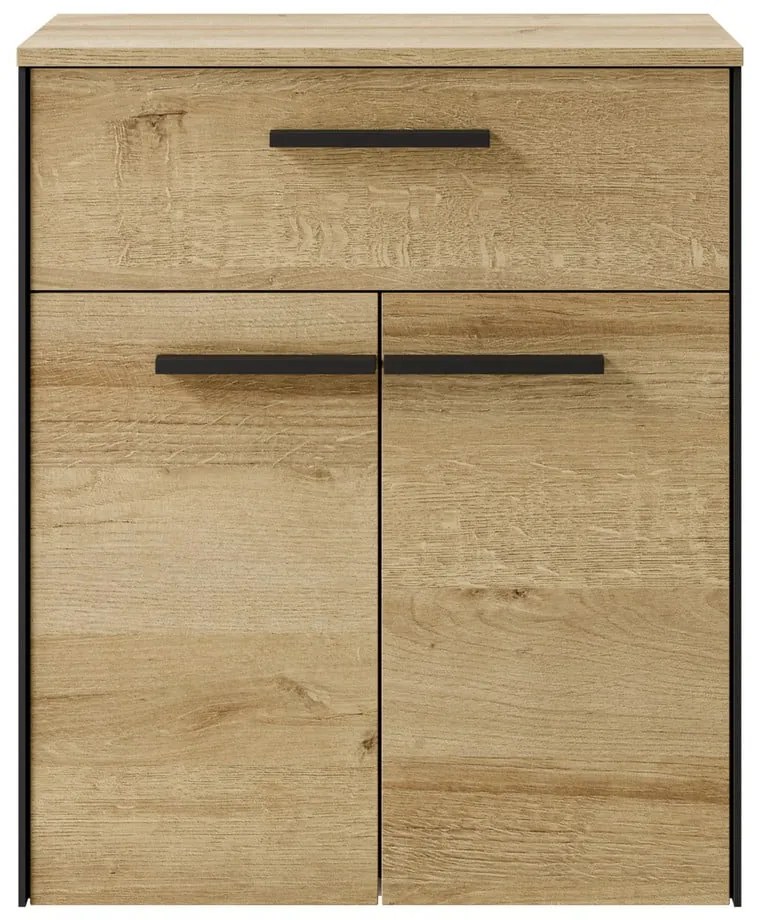Niska/wisząca szafka łazienkowa w dekorze dębu w naturalnym kolorze 72x60 cm Quickset 395 – Pelipal