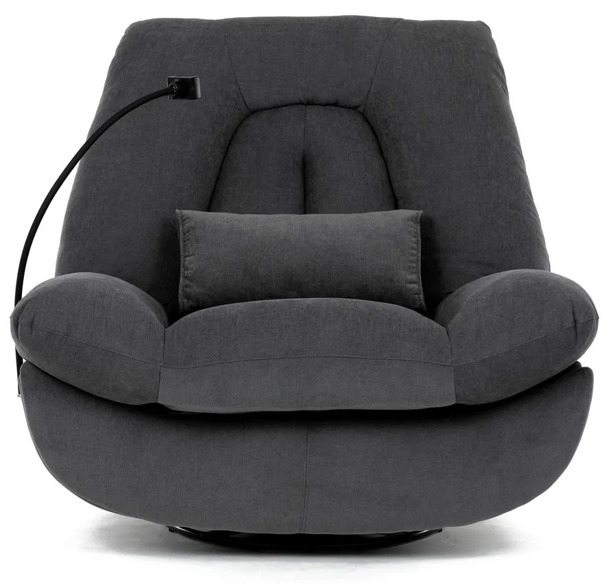 Elektryczny fotel z wbudowanym sterowaniem, szary