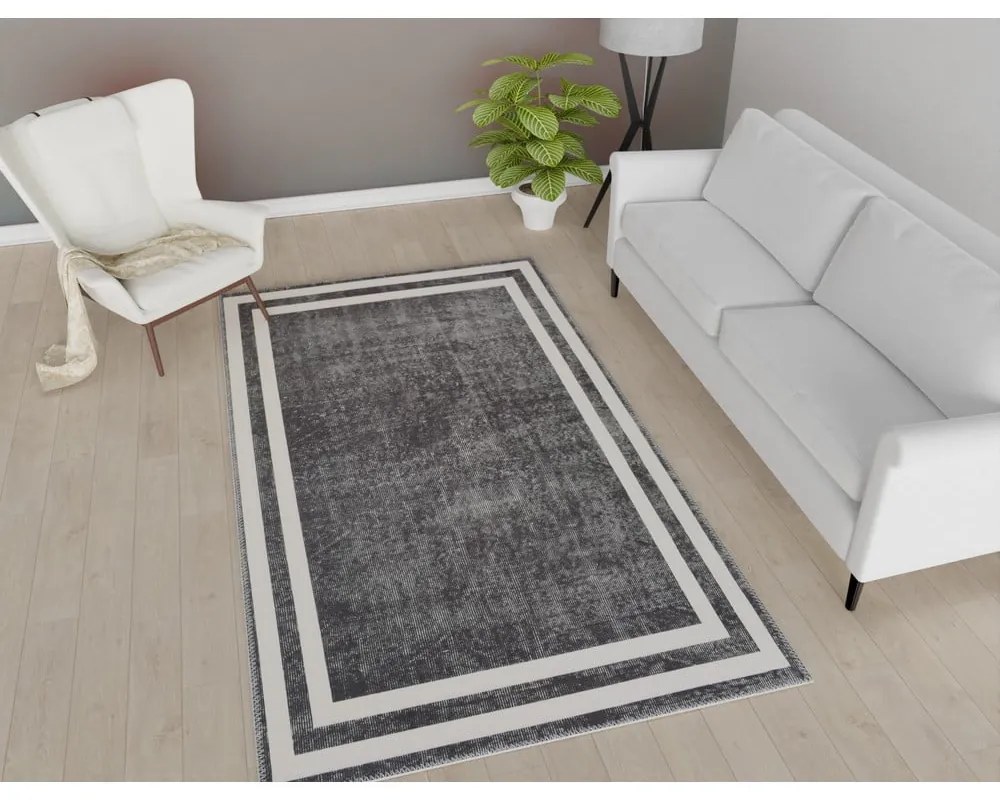 Szaro-biały chodnik odpowiedni do prania 200x80 cm – Vitaus