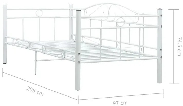 Białe metalowe łóżko pojedyncze 90x200 cm - Korello