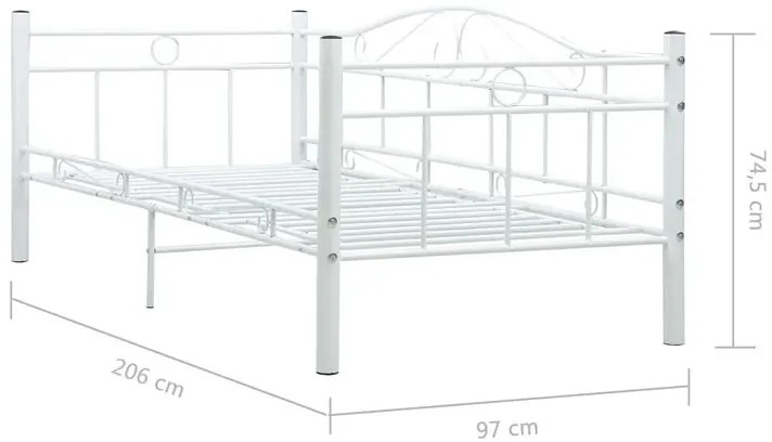 Białe metalowe łóżko pojedyncze 90x200 cm N0-H62