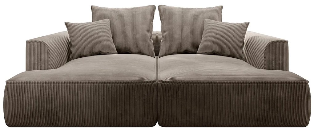 Kanapa 3-osobowa z głębokim siedziskiem ze sztruksu taupe - PINETA