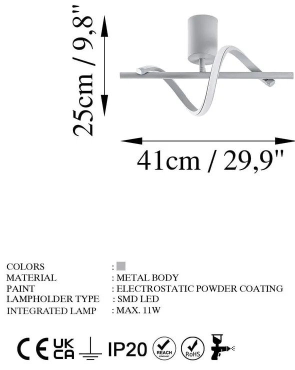 Szara lampa sufitowa LED ø 7 cm Likma – Opviq lights
