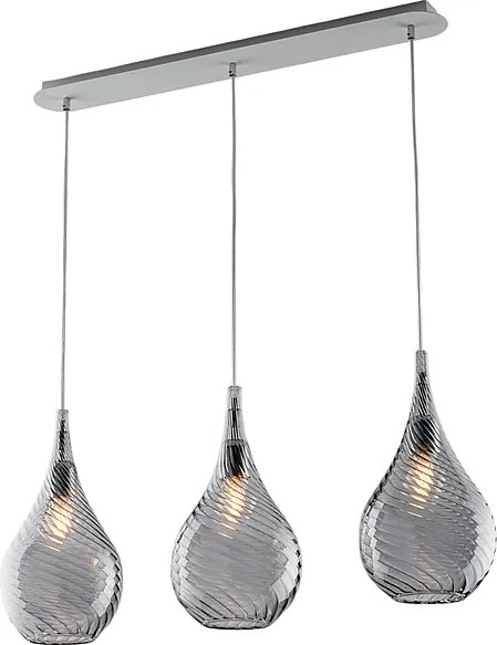 Szyna żelazna Pluvia z szarym szkłem pyrex 3 światła dł. 75 x 10 BL264-BIN3-GR