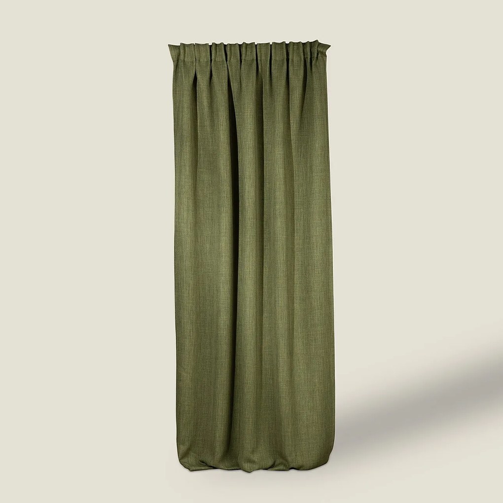 Zasłona zaciemniająca na taśmie marszczącej blackout strukturalny zielony 140 x 280 cm 1 szt.