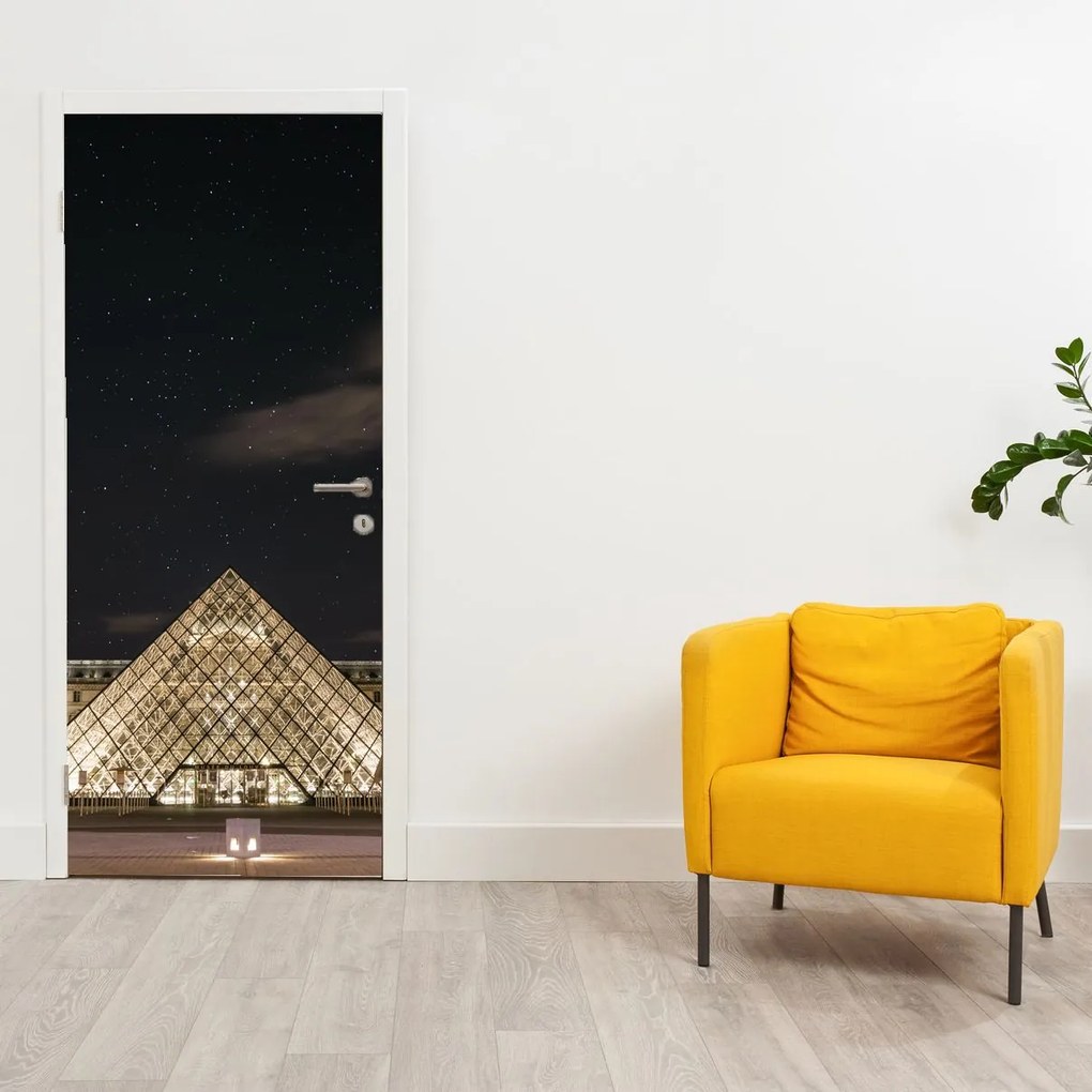 Fototapeta na drzwi - Luwr nocą (95x205cm)