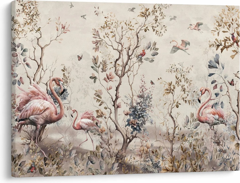 Obraz - Rysunek flamingów (70x50 cm)