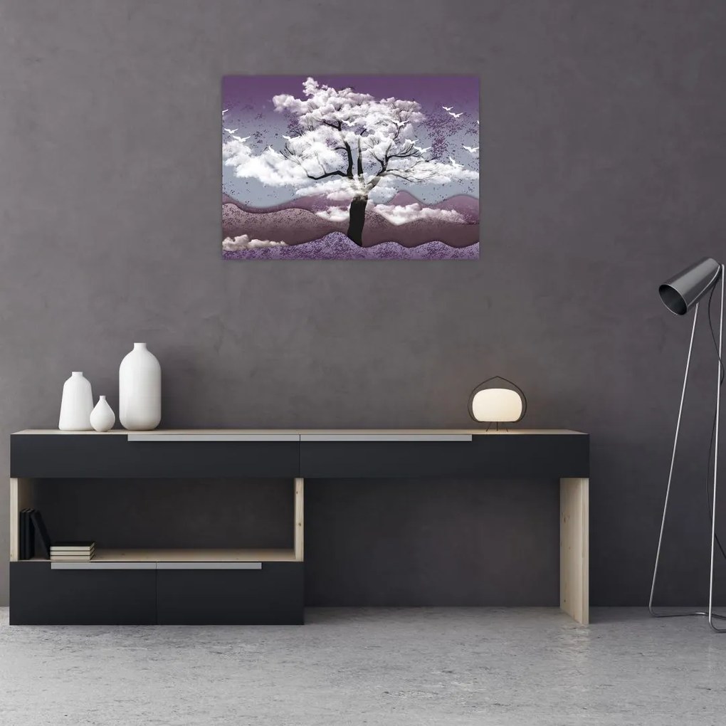Obraz - Drzewo w chmurach (70x50 cm)