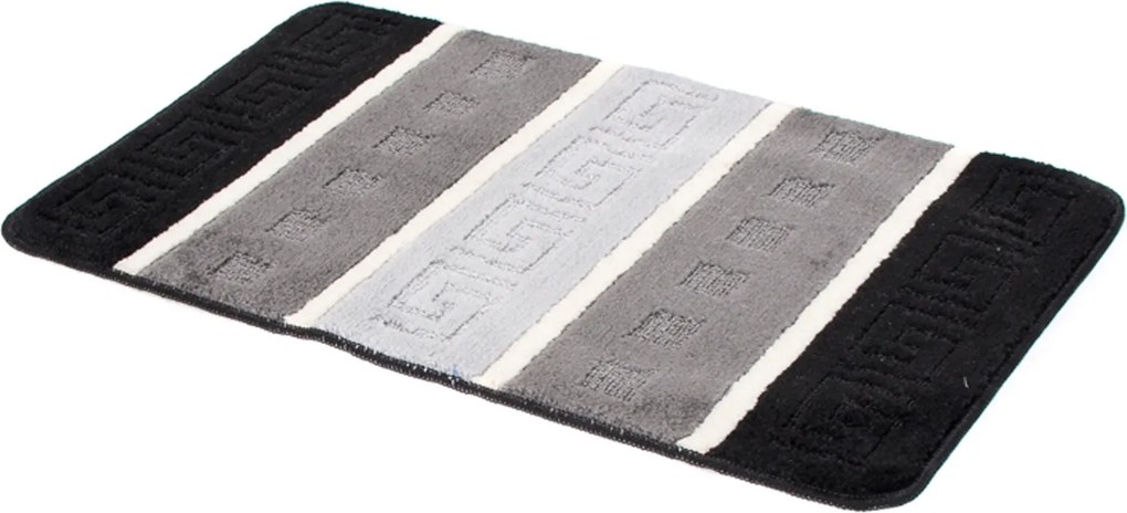 Prostokątny czarny chodniczek łazienkowy P1-D01